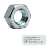 DIN 934 A1A verzinkt 8.8
