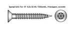 Spanplattenschrauben, Vollgewinde, Senkkopf Torx mit Fräsrippen  A1A verzinkt