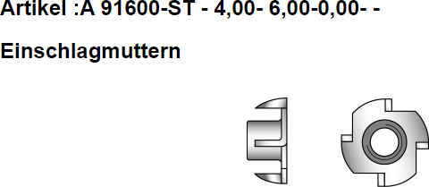 A-91600-ST Einschlagmuttern