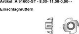 A-91600-ST Einschlagmuttern