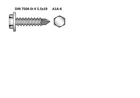 Bohrschraube Sechskantkopf DIN 7504 K Stahl 5,5 mm & 6,3 mm