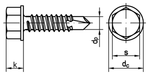 Bohrschraube Sechskantkopf DIN 7504 K Stahl 3,5 mm & 3,9 mm