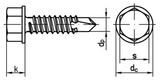 Bohrschraube Sechskantkopf DIN 7504 K Stahl 3,5 mm & 3,9 mm