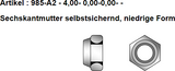 Sechskantmuttern mit Polyamidklemmteil DIN 985 A2